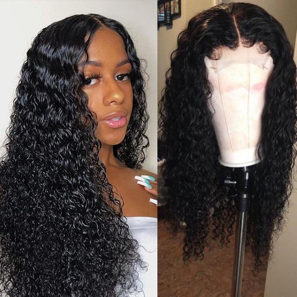 Curly 4x4 Lace Closure Human Hair Wigs