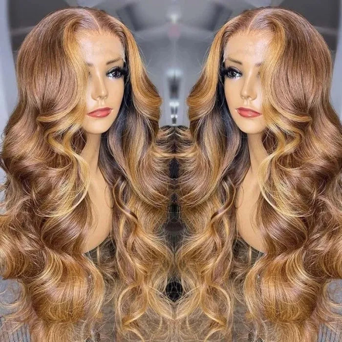 Honey Blonde Body Wave T Part Color Lace Wigs