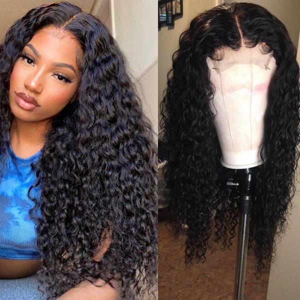 Water/Natural Wave 4x4 Lace Closure Human Hair Wigs