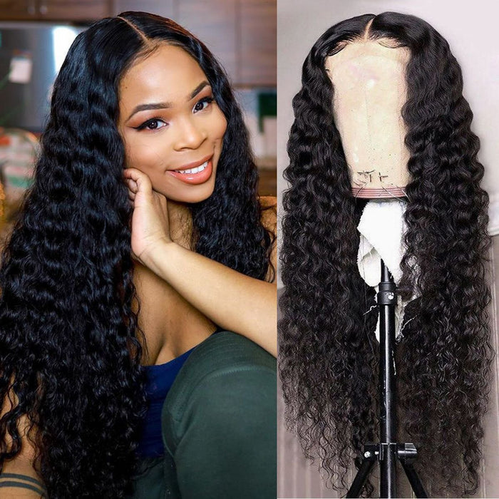 Deep Wave 4x4 Lace Closure Human Hair Wigs