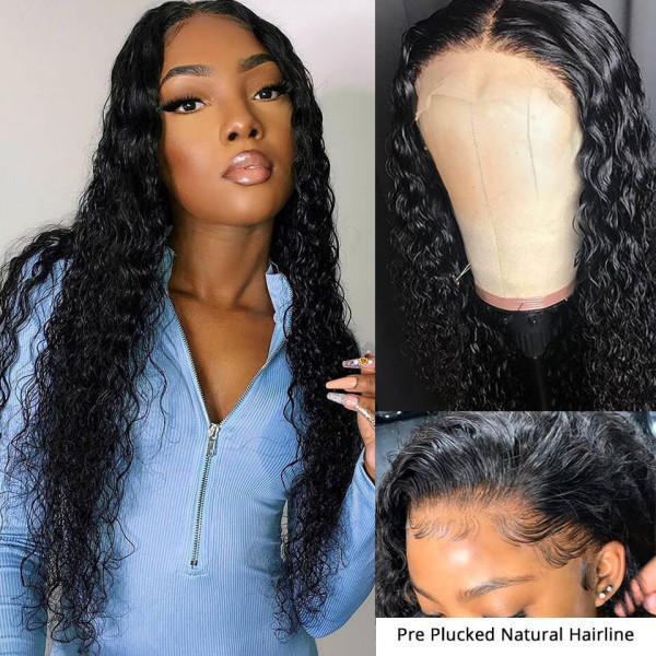 Water Wave 5x5 Lace Closure Human Hair Wigs