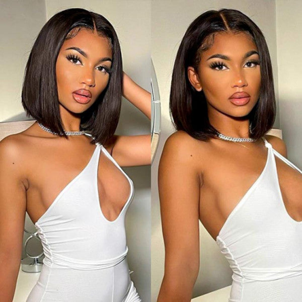 Flash Sale - Straight Hair 10-14 Inches 4x4 Lace Closure Bob Wig Quality Human Hair Wigs