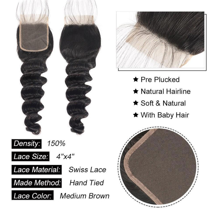 Loose Deep 4*4 Lace Closure Hair