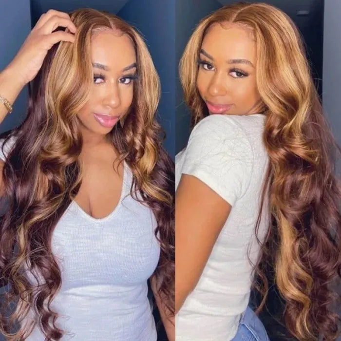 Honey Blonde Body Wave T Part Color Lace Wigs