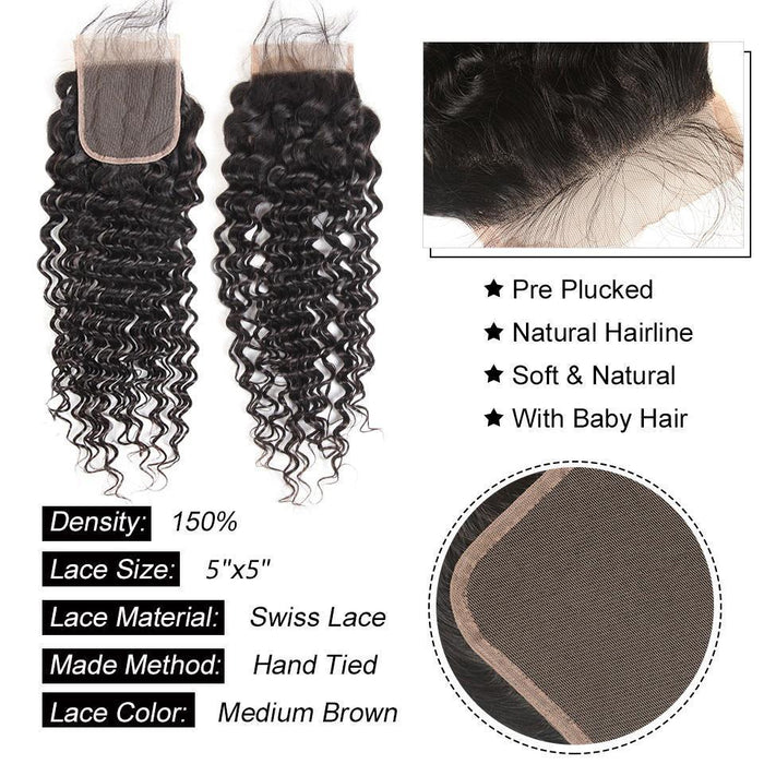 Water Wave 5*5 Lace Closure Hair