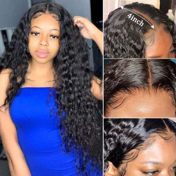 Curly 4x4 Lace Closure Human Hair Wigs