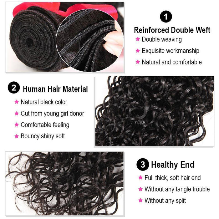 4PC Water Wave Best Human Hair Bundles