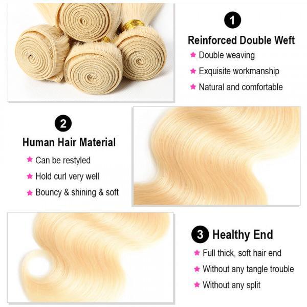 3PC Body Wave 613 Color Best Human Hair Bundles