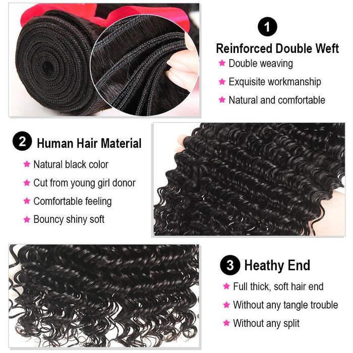 3PC Deep Wave Best Human Hair Bundles