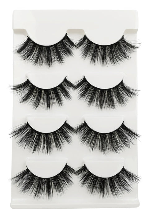 4 Pairs 3D Mink Fur False Eyelashes