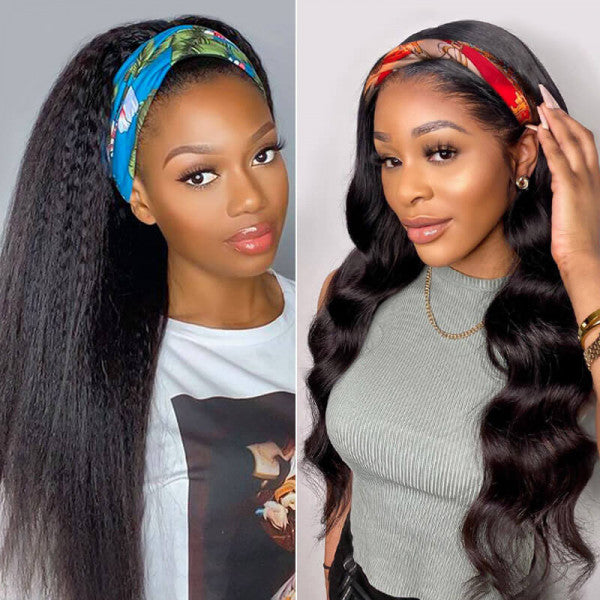 2 Pieces Half Headband Wigs Combo Deal Kinky Straight And Body Wave