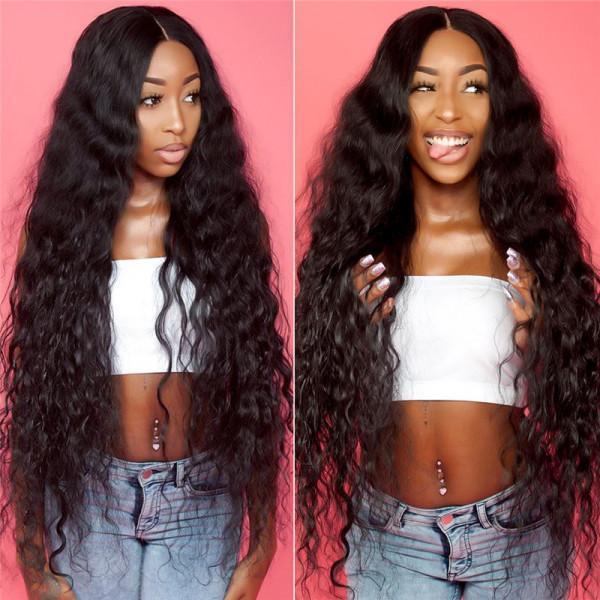 Water/Natural Wave 4x4 Lace Closure Human Hair Wigs