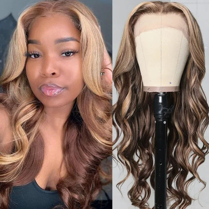 Honey Blonde Body Wave T Part Color Lace Wigs