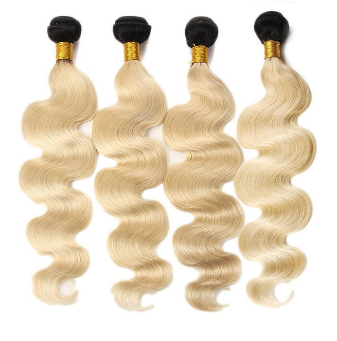 4PC Body Wave 1b/613 Color Best Human Hair Bundles