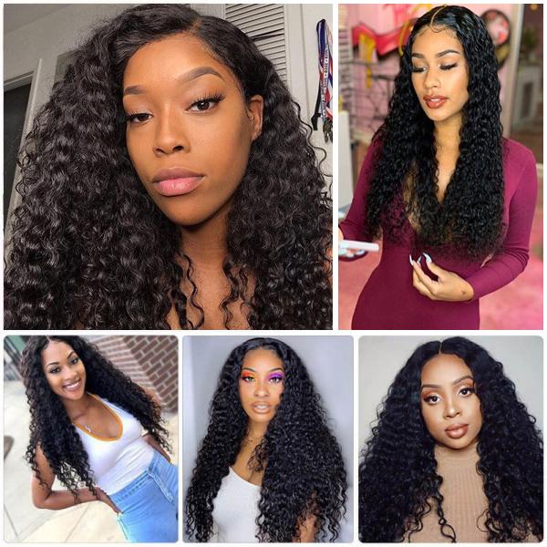 Deep Wave 4x4 Lace Closure Human Hair Wigs