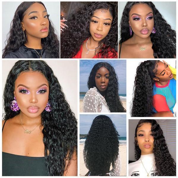 Water/Natural Wave 4x4 Lace Closure Human Hair Wigs